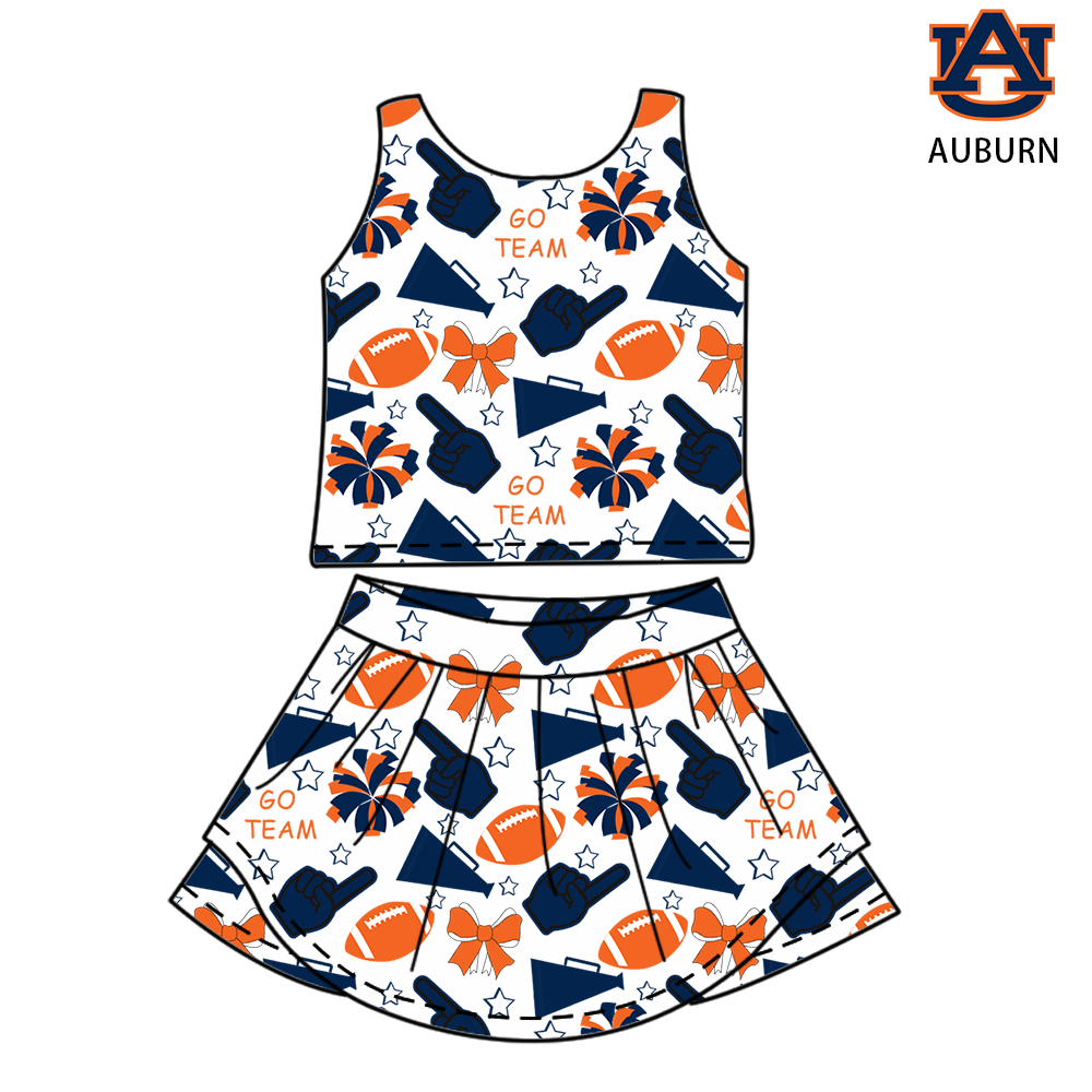 Custom moq 5 mix sizes summer teams baby girls clothes team blue short sleeve skirts shorts sets and dress-25.6.7