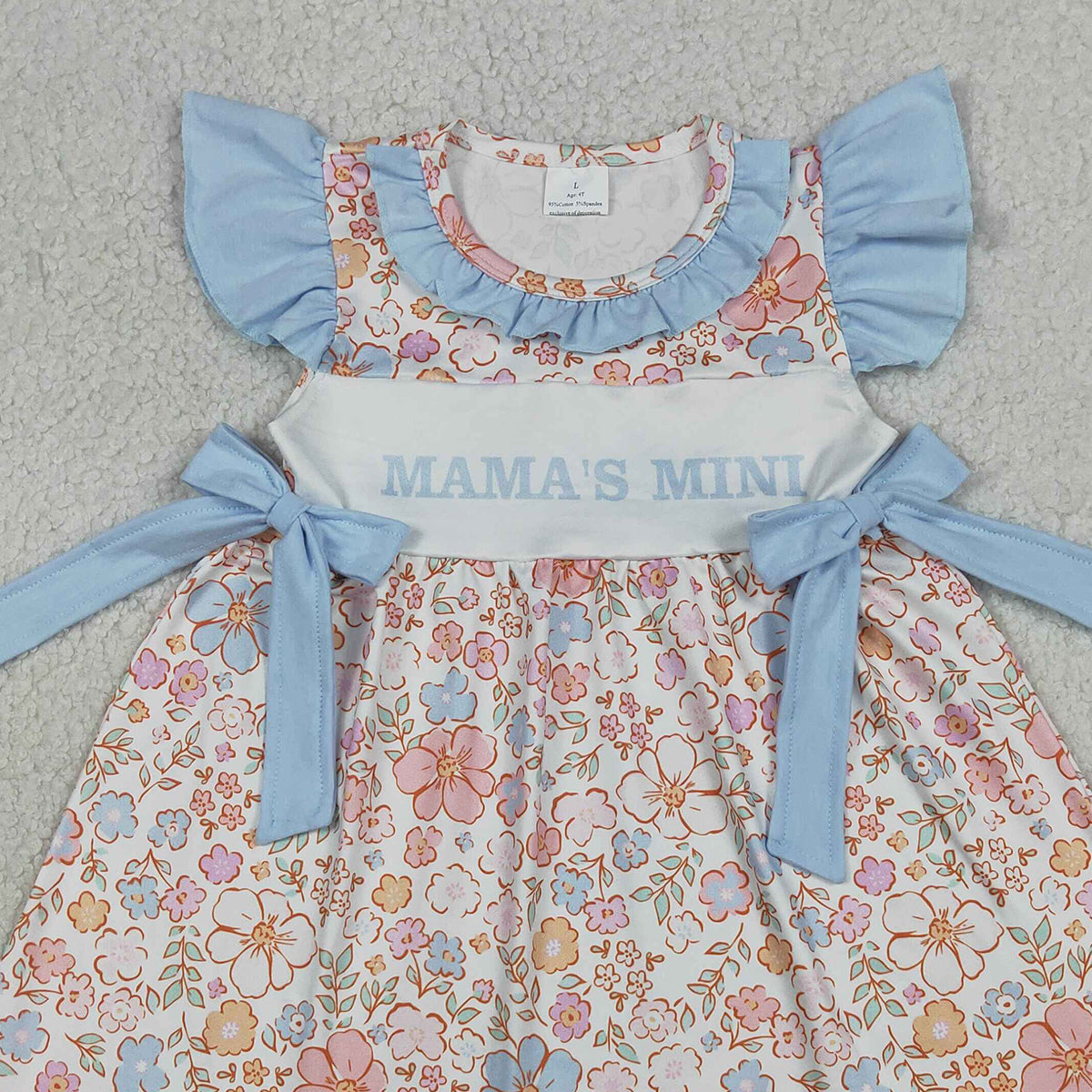 RTS NO MOQ GSD3648 Baby Girls Flowers Flutter Sleeves Knee-Length Dress