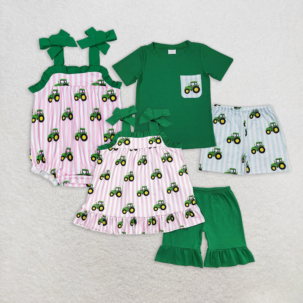 RTS Farm tractor RTS Farm Match baby boy clothes girls short sleeve shorts sets rompers Series