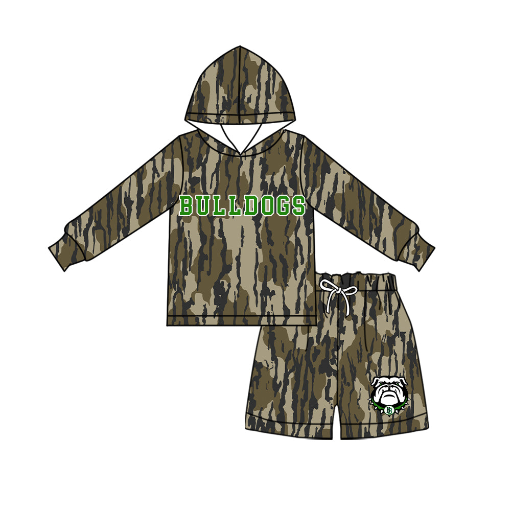 custom moq 5 mix size XY072404 Baby Kids Camo Long Sleeve Hooded Top Matching Camo Shorts Daily Outfit