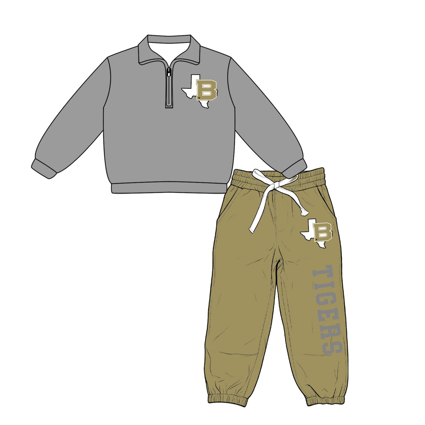 custom moq 5 mix size XY063003 Baby Kids Zipper Long Sleeve Pullover Tops Pants Casual Outfit Set