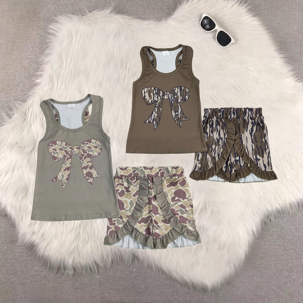 Sibling Baby Girls clothes camouflage Summer Sibling Sister Clothes Sets