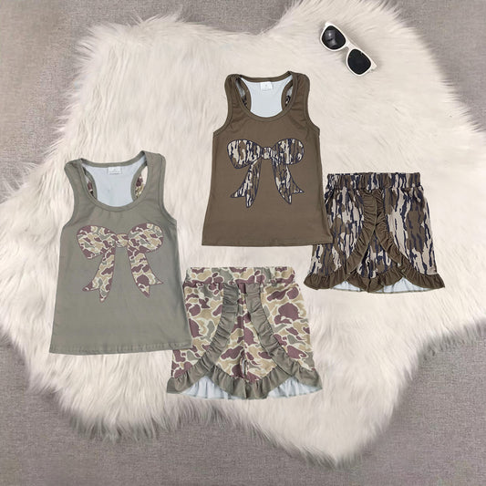 Sibling Baby Girls clothes camouflage Summer Sibling Sister Clothes Sets
