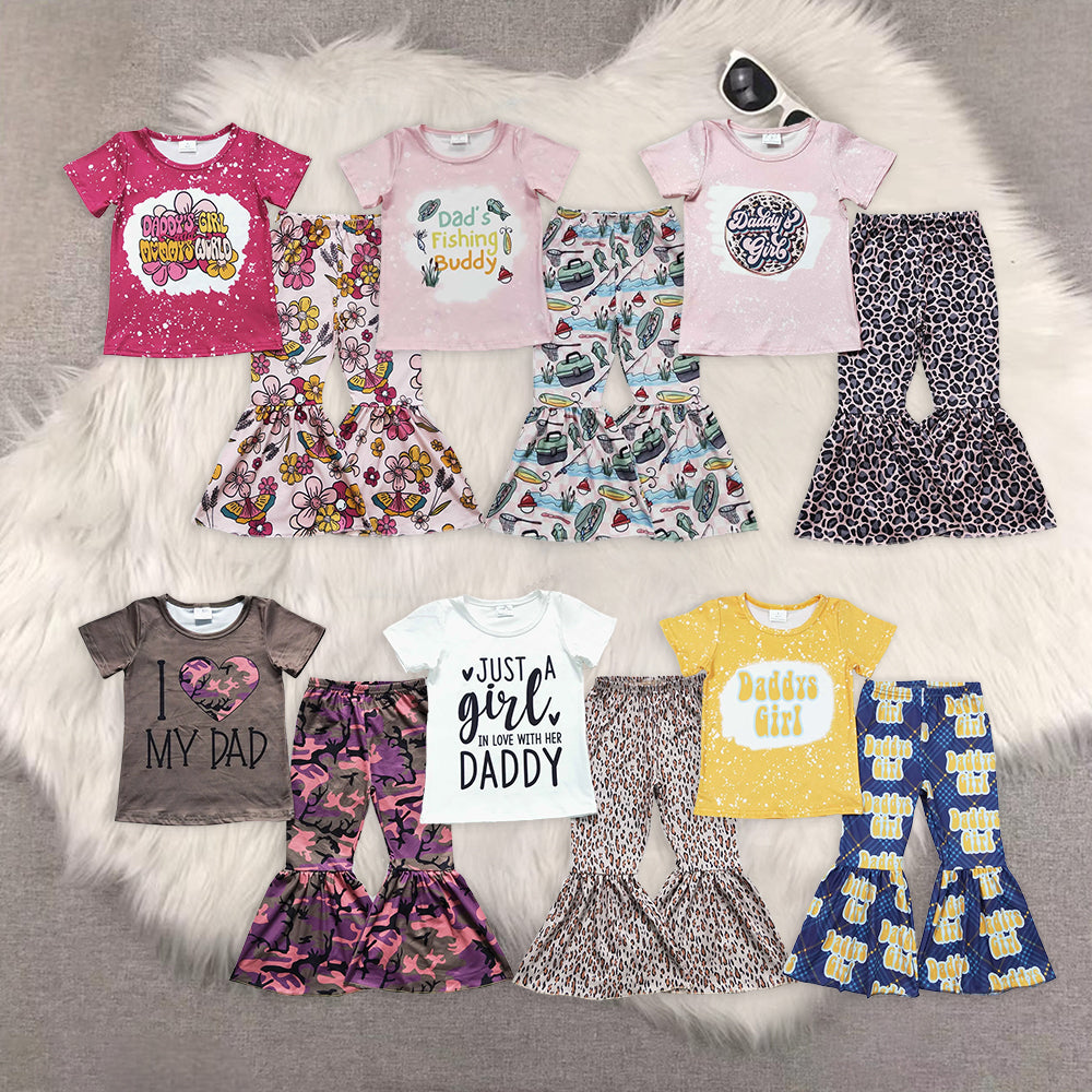 RTS NO MOQ baby girl clothes daddy short sleeve pants Sets