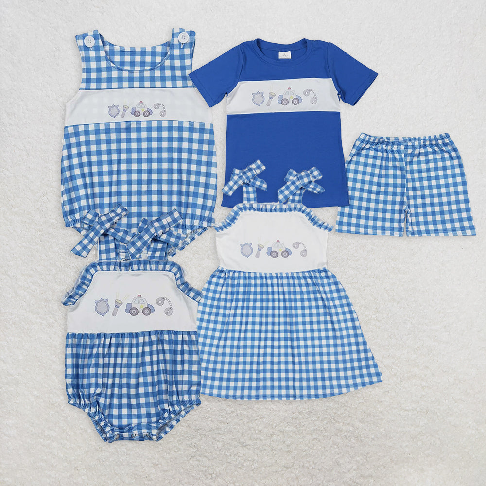 RTS Boys and girls police Short Sleeve Shorts sets dress romper