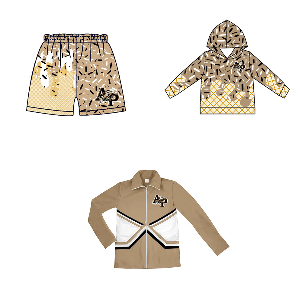 Custom moq 5 mix size milk silk baby girls clothes team bow hooded long sleeve tops and shorts and jacket-25.7.21