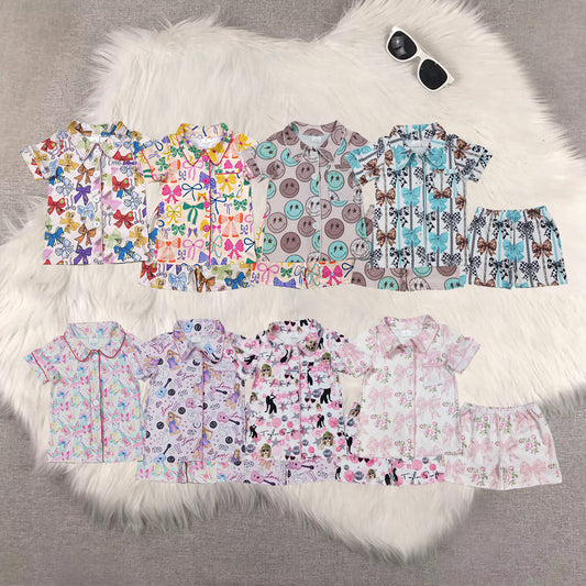 RTS NO MOQ Sibling baby Girls Boys shorts sleeve Clothes shorts pajamas Sets