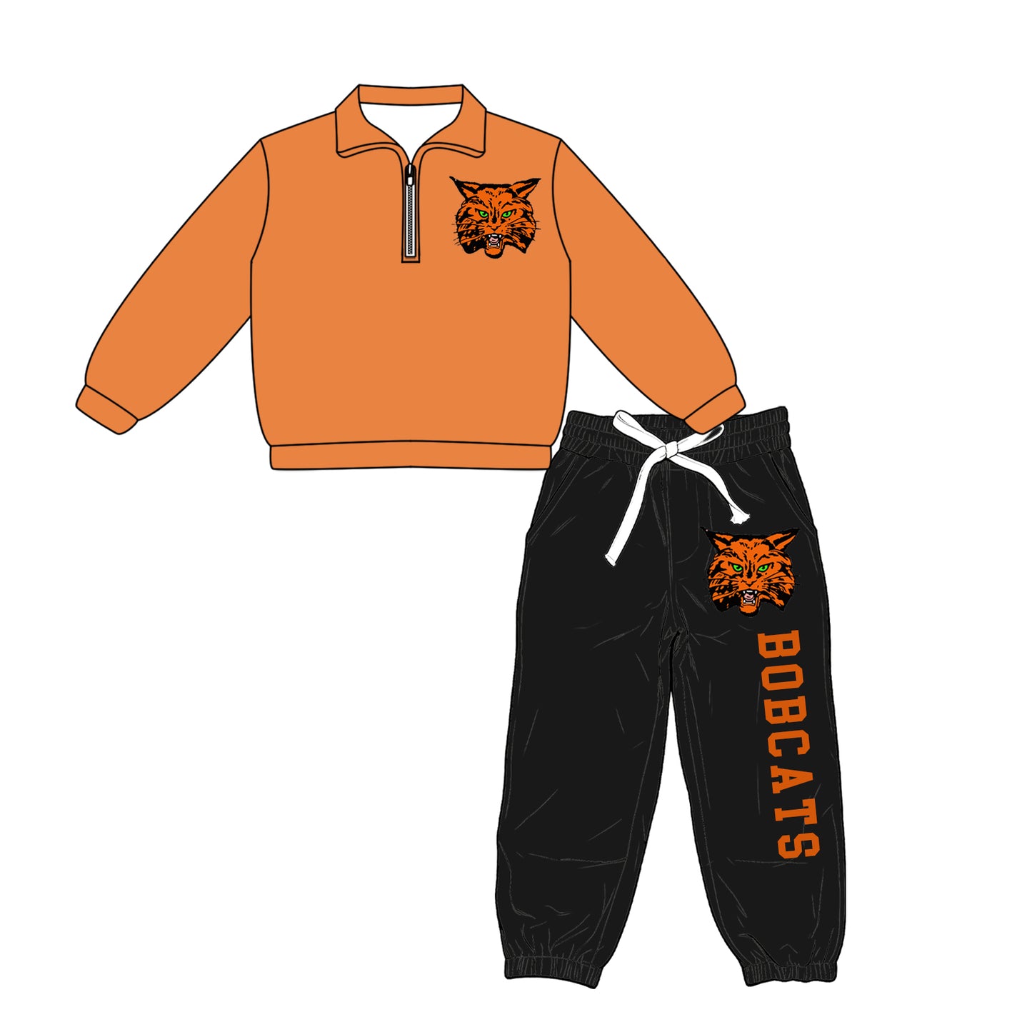 custom moq 5 mix size XY062903 Baby Kids Zipper Long Sleeve Pullover Pants Casual Outfit Set