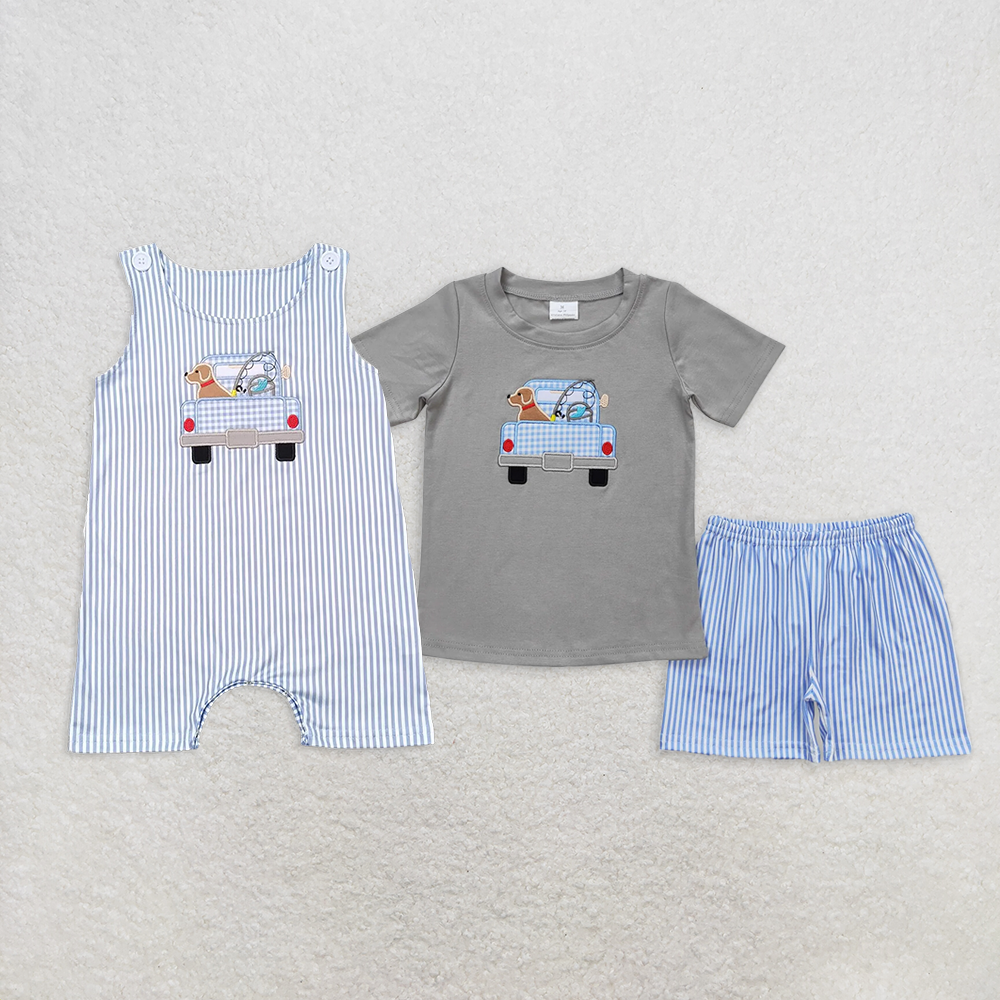 Baby Boys Shirt Shorts Summer Embroidery Rompers Outfits Clothes Sets