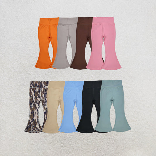 RTS NO MOQ Sibling Baby Girls Yoga Active Wear Bell Bottom Pants