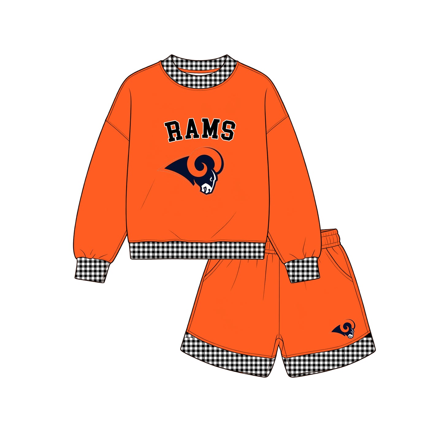 custom moq 5 mix size XY072003 Baby Kids Casual Long Sleeve Top Shorts Team Clothes Set