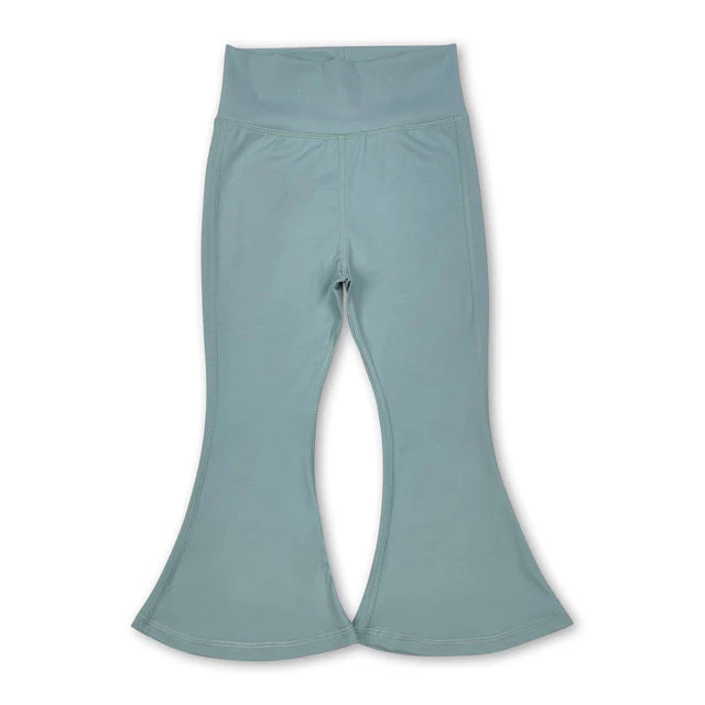 RTS NO MOQ Sibling Baby Girls Yoga Active Wear Bell Bottom Pants