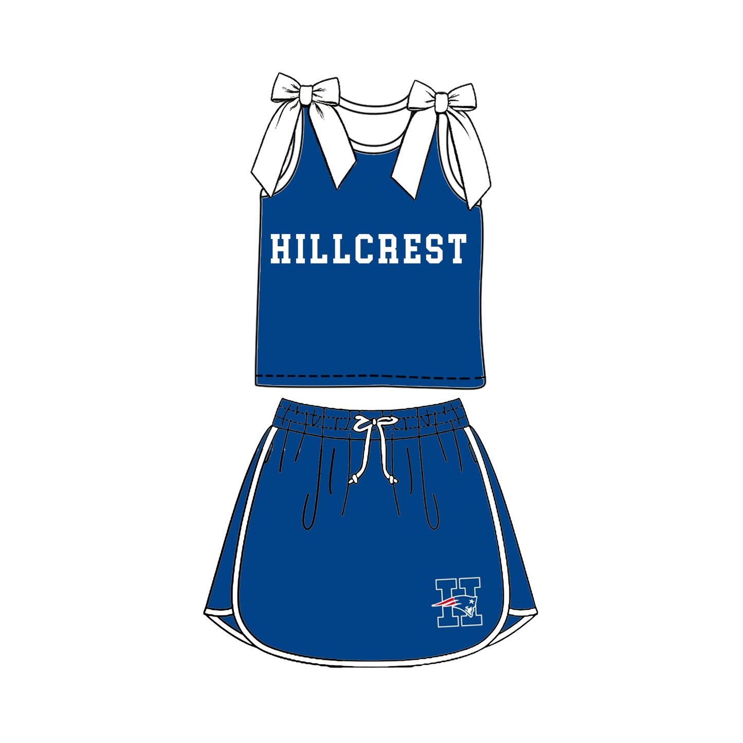 custom moq 5 mix size  XY072203 Baby Girls Solid Color Bow Sleeveless Letter Printed Top Skirts Summer Team Clothes Set