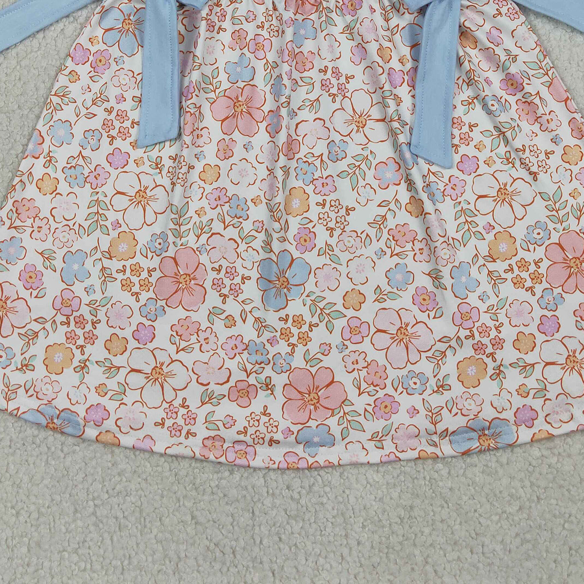 RTS NO MOQ GSD3648 Baby Girls Flowers Flutter Sleeves Knee-Length Dress