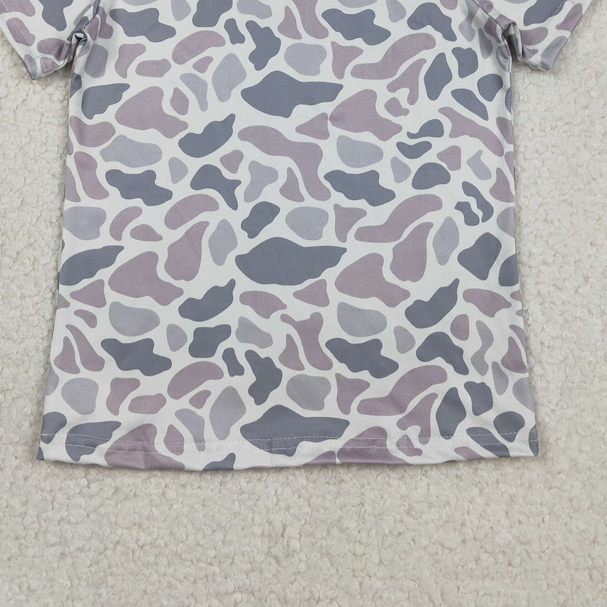 RTS NO MOQ BT1712  Baby Boys Short Sleeve Southern Light Grey Camouflage T-shirt Top for Infants Baby Clothing