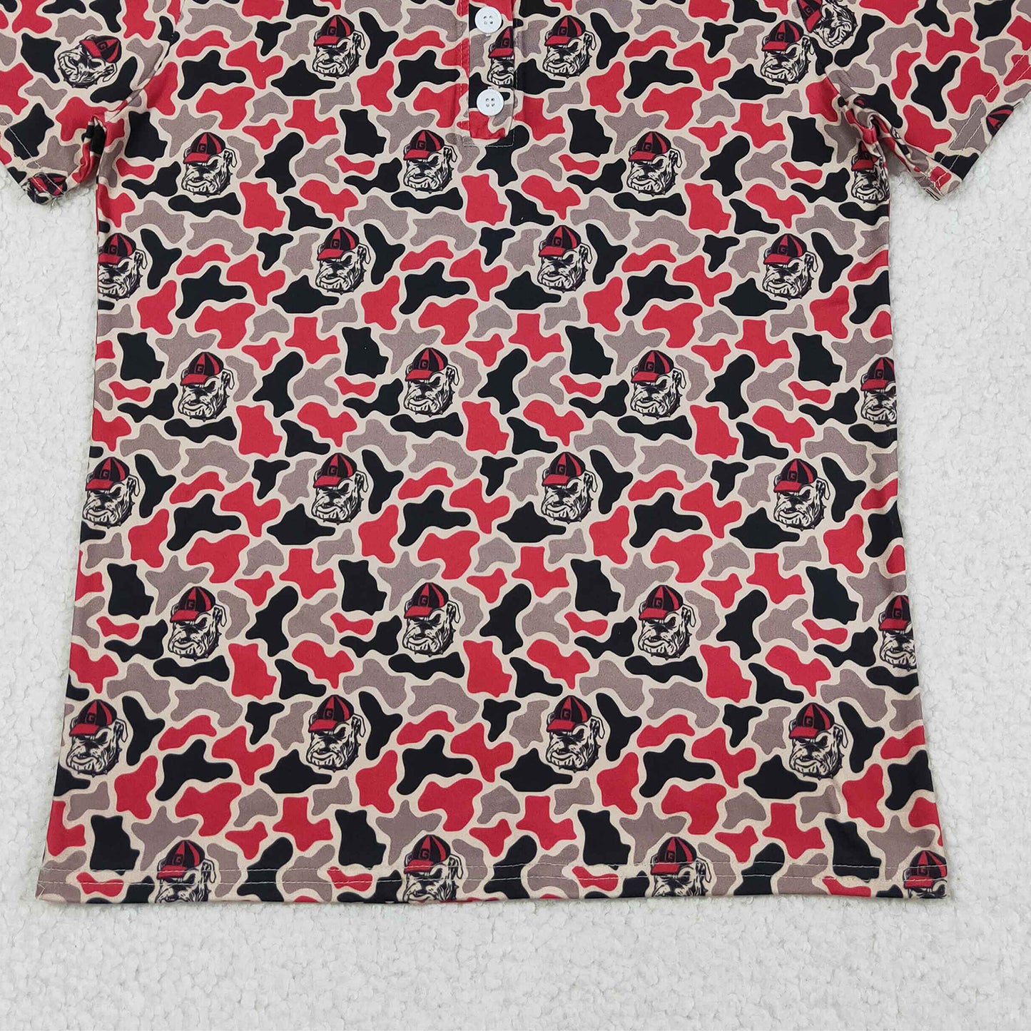 RTS NO MOQ BT1718 Adult Mens Short Sleeve Camo  Casual Button Polo Shirts
