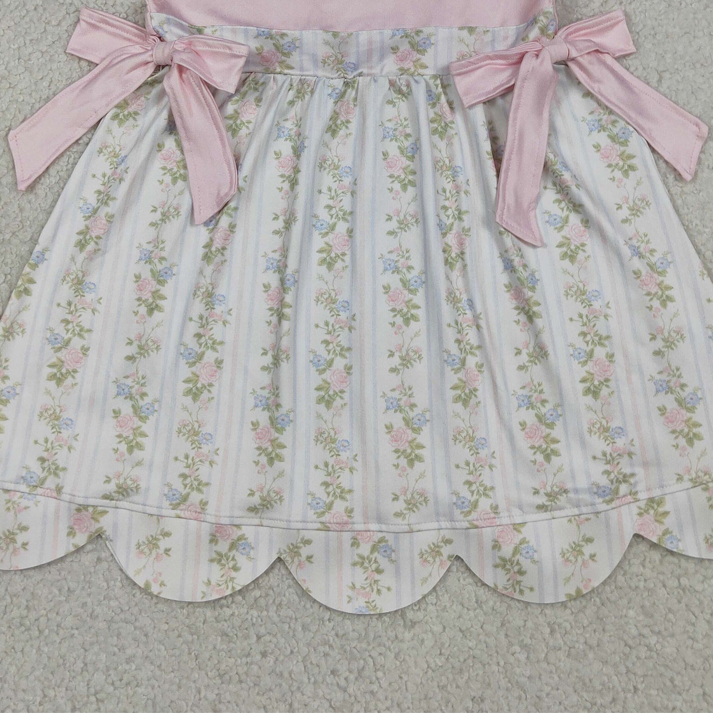 RTS NO MOQ milk silk GSD2973 Baby Girls Mama's Bestie Letter Flower Stripe Sleeveless Girls Dress