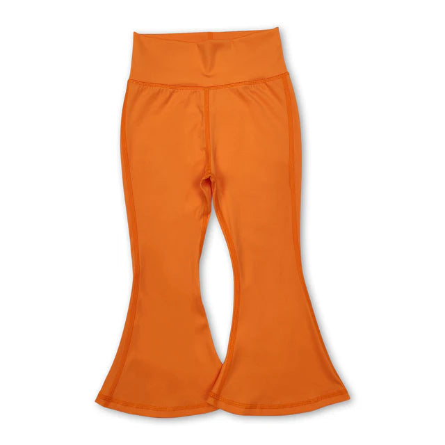 RTS NO MOQ Sibling Baby Girls Yoga Active Wear Bell Bottom Pants