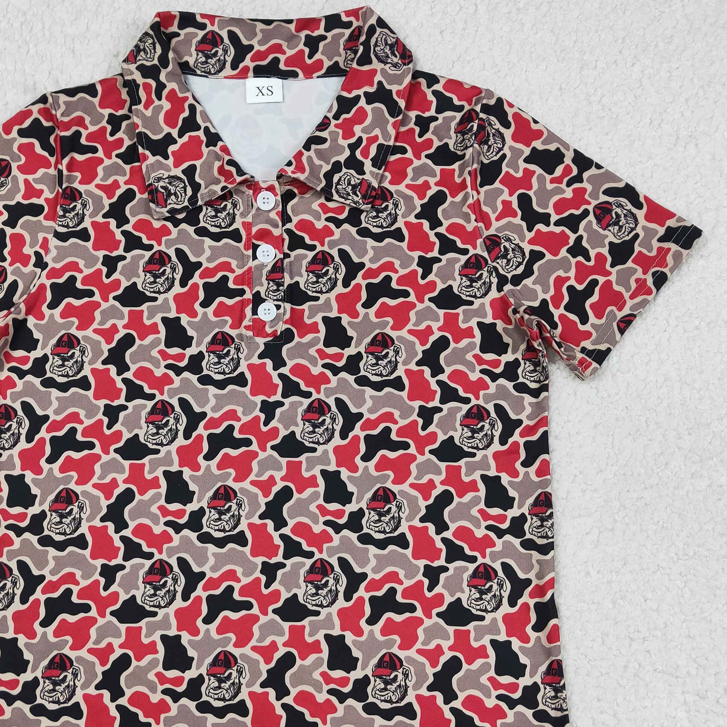 RTS NO MOQ BT1718 Adult Mens Short Sleeve Camo  Casual Button Polo Shirts