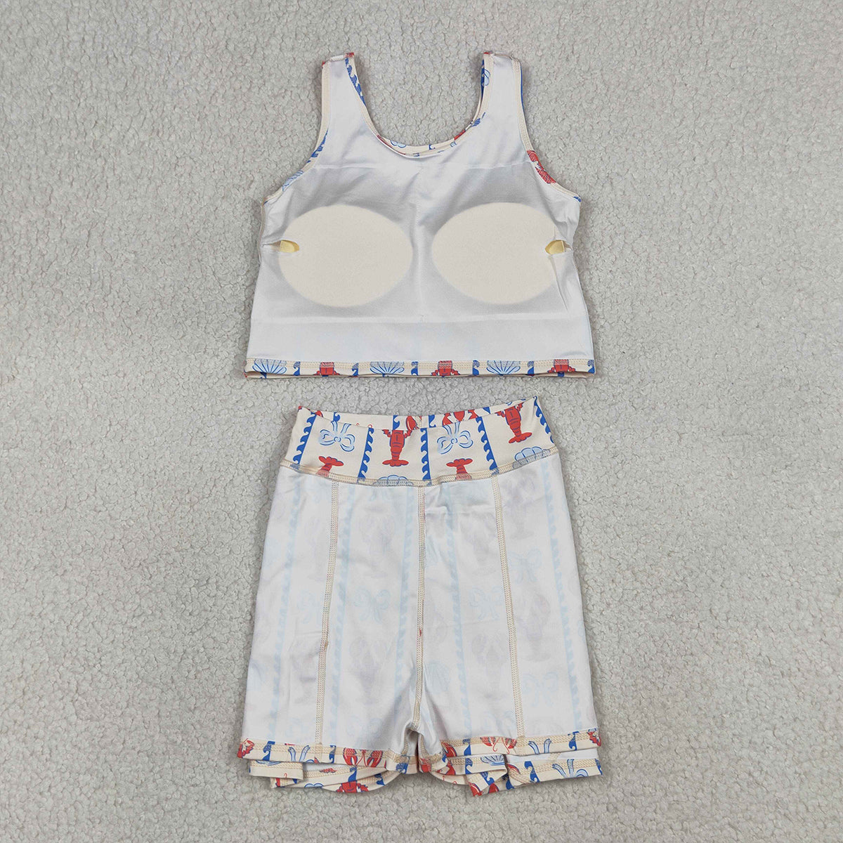 RTS NO MOQ GSD3626 Baby Girls Bows Crayfish Stripes Vest Top Skirt Short Set Active Yoga Clothes Outfit for Kids