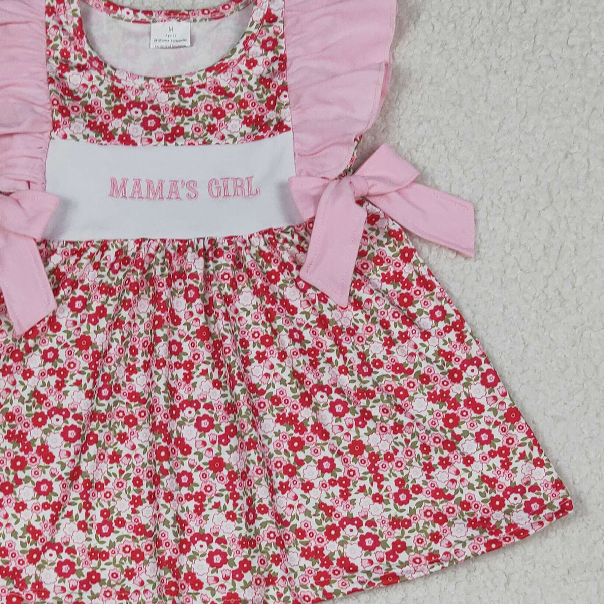 RTS NO MOQ GBO0500 Embroidery Mama's Girl Flowers Tunic And Bummies Clothing Set for Baby Girls Cute Floral Outfit Set