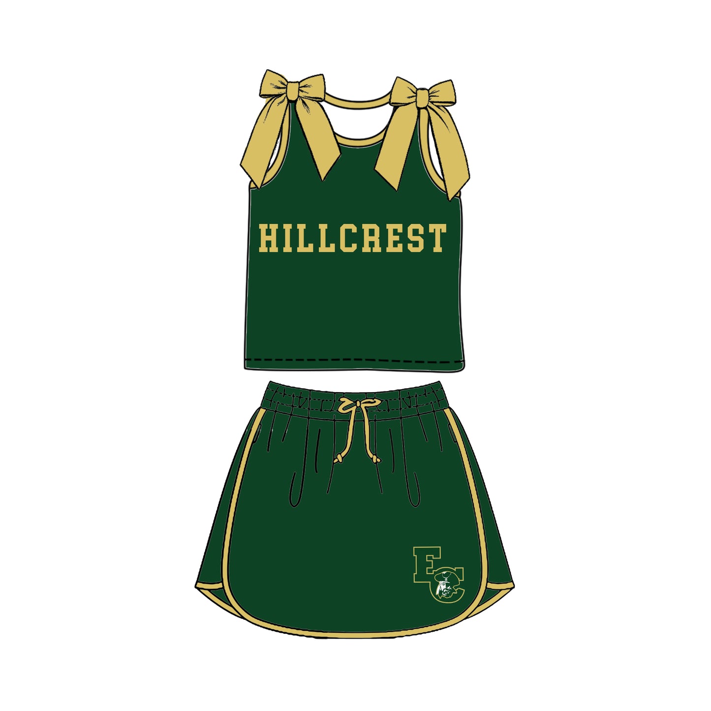 custom moq 5 mix size  XY072203 Baby Girls Solid Color Bow Sleeveless Letter Printed Top Skirts Summer Team Clothes Set