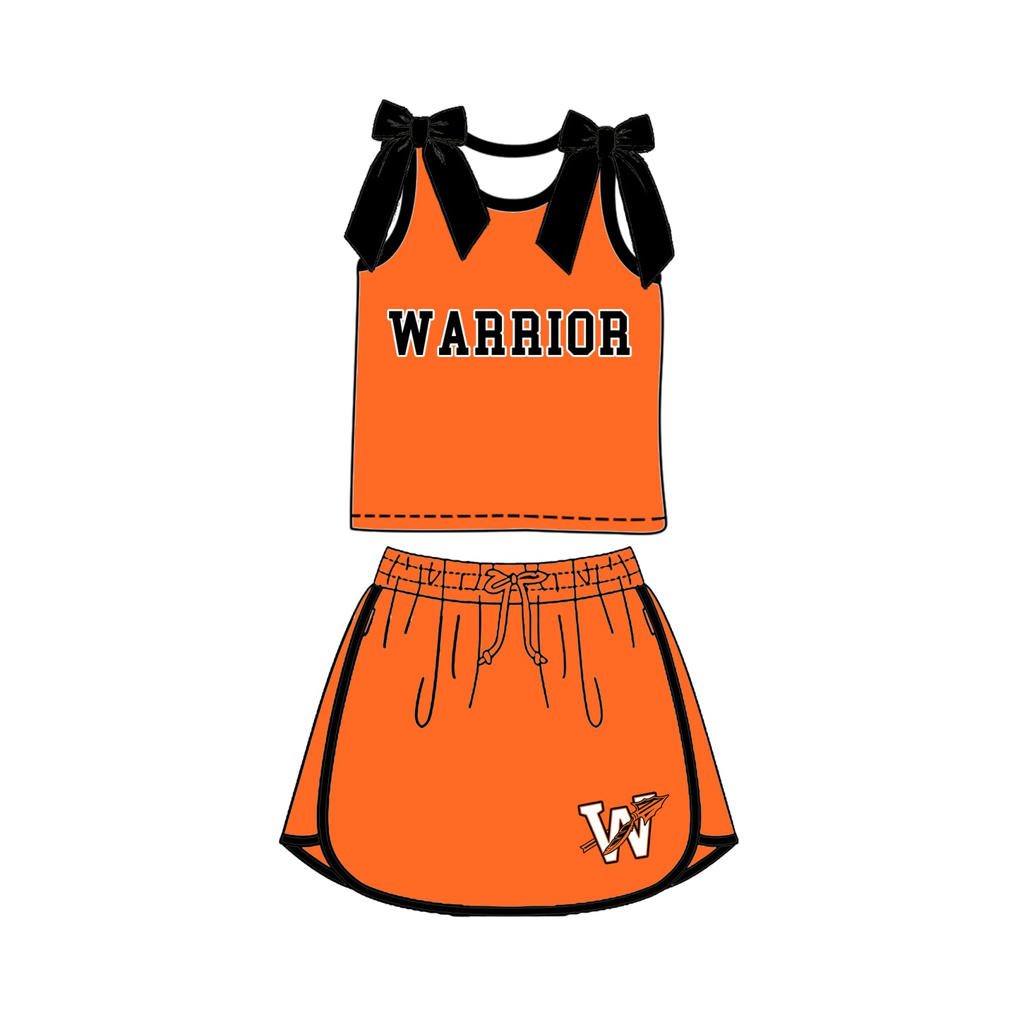 custom moq 5 mix size  XY072103 Baby Girls Bow Sleeveless Letter Printed Top Skirts Summer Team Clothes Set