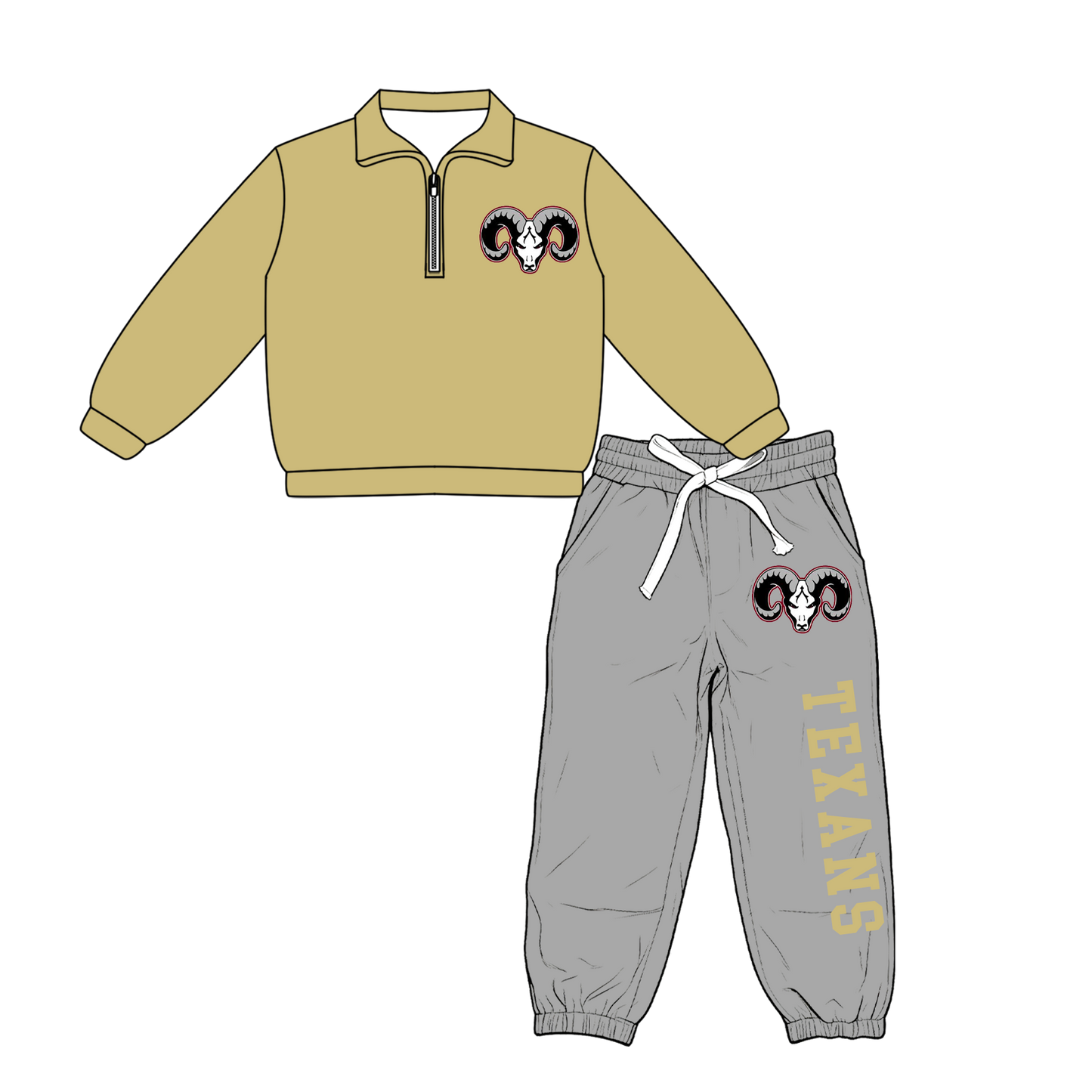 custom moq 5 mix size XY063003 Baby Kids Zipper Long Sleeve Pullover Tops Pants Casual Outfit Set