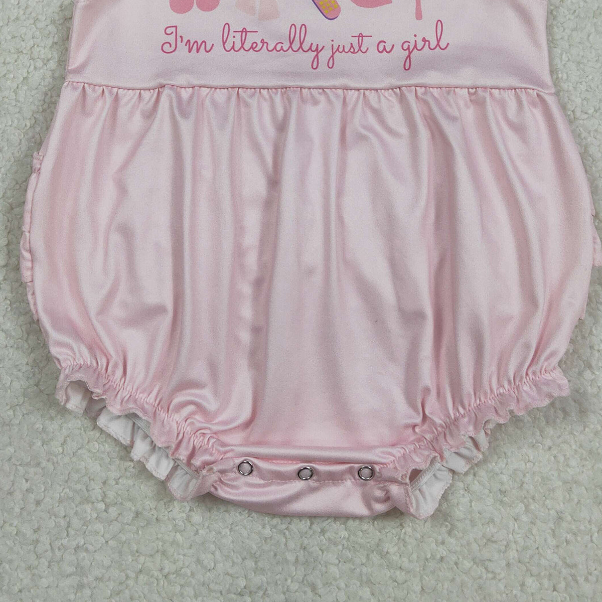 RTS NO MOQ SR3825 Baby Girls Pink Ruffle Rompers with Flutter Sleeves Bows Cute Infant Outfit