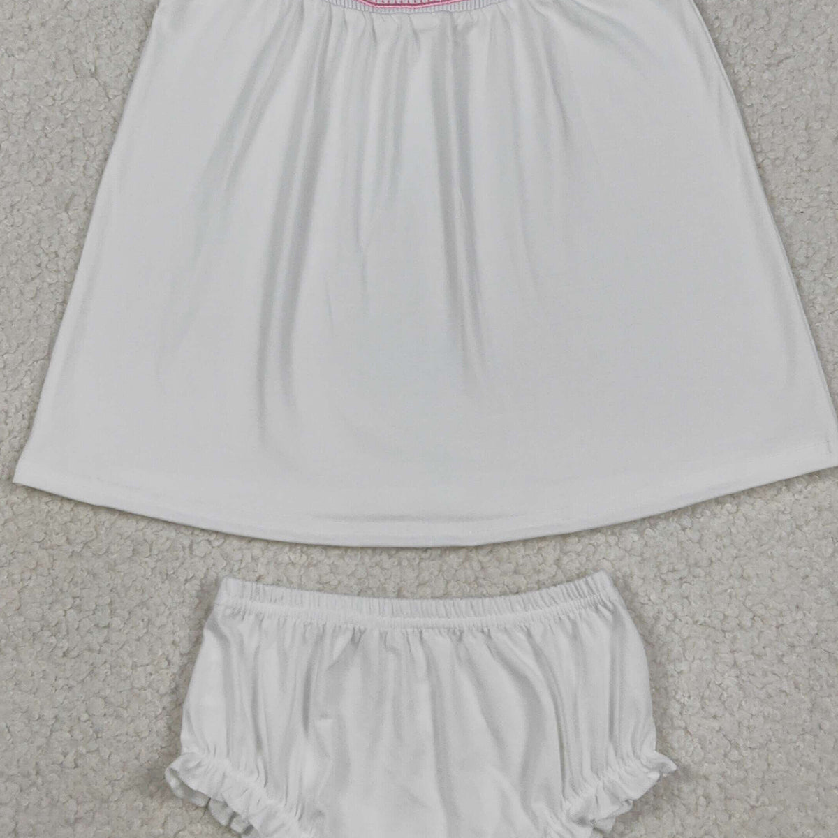 RTS NO MOQ GBO0490 Smocked Baby Sister Top with Flutter Sleeve Tunic And Bummies Short Clothes Sets for Girls