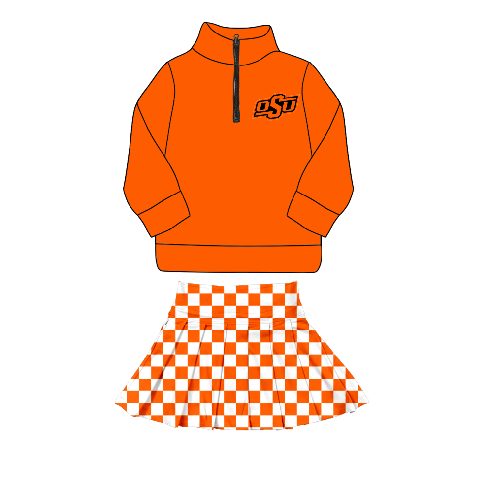 custom moq 5 mix size XY070303 Baby Kids Orange Top And Pants Daily Clothes Sets