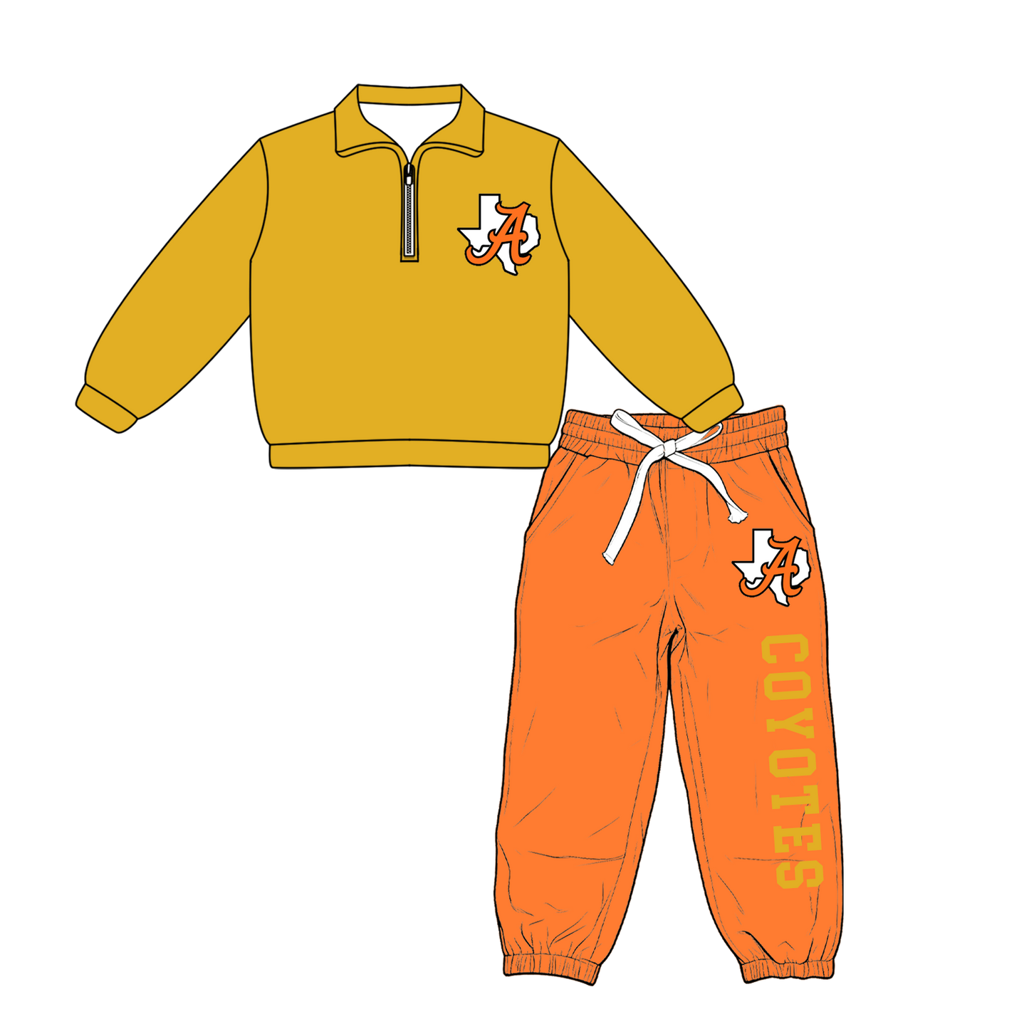 custom moq 5 mix size XY063003 Baby Kids Zipper Long Sleeve Pullover Tops Pants Casual Outfit Set