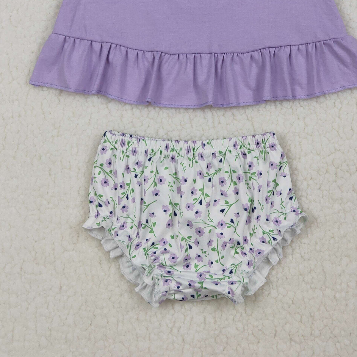 RTS NO MOQ GBO0502 Embroidery Floral Goose Baby Girls Tunic Bummies Outfit Set with Back Bows