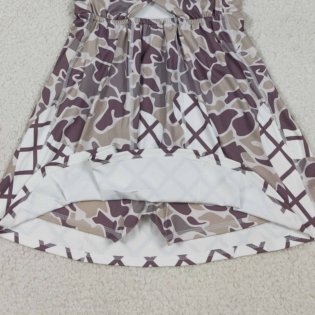 RTS NO MOQ GSD2819 Baby Girls' Grey Camo Drip Team Yoga Knee-Length Shorts Dress Cute Baby Girl Outfit