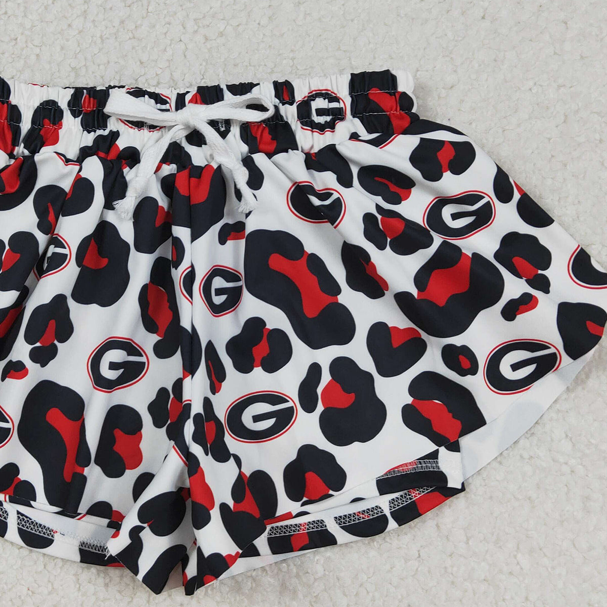 RTS NO MOQ SS0814 Baby Girls Black Leopard Ruffle Shorts Bottom Yoga Active Team Outfit