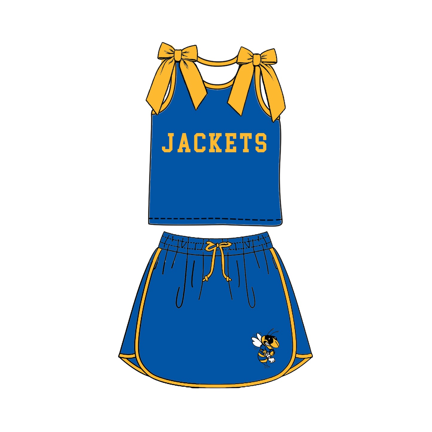 custom moq 5 mix size  XY072203 Baby Girls Solid Color Bow Sleeveless Letter Printed Top Skirts Summer Team Clothes Set