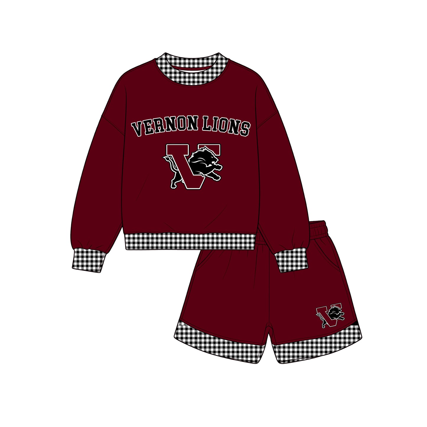custom moq 5 mix size XY072003 Baby Kids Casual Long Sleeve Top Shorts Team Clothes Set