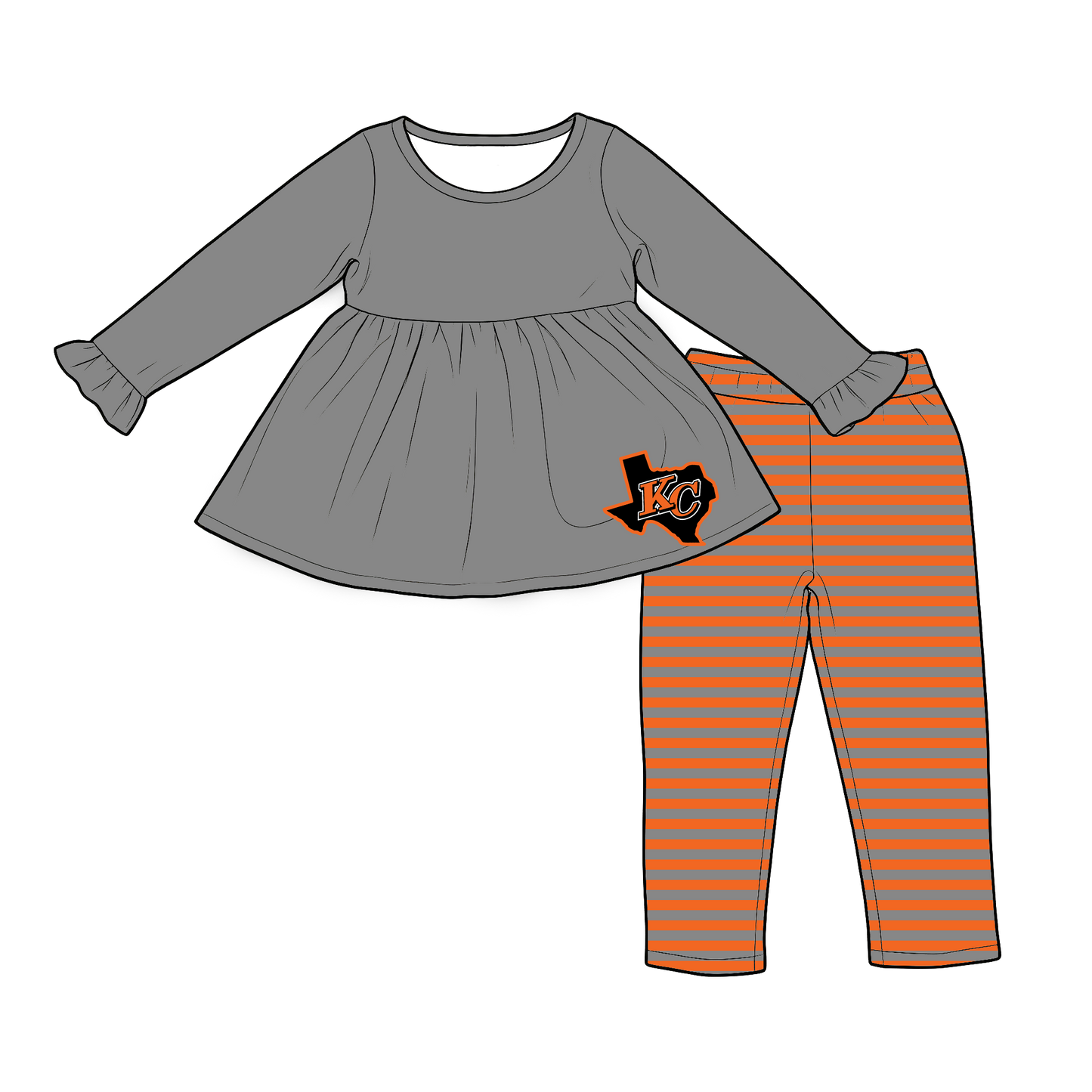 custom moq 5 mix size XY070203 Baby Girls Solid Color Long Sleeve Tunic Top Leggings Clothes Sets