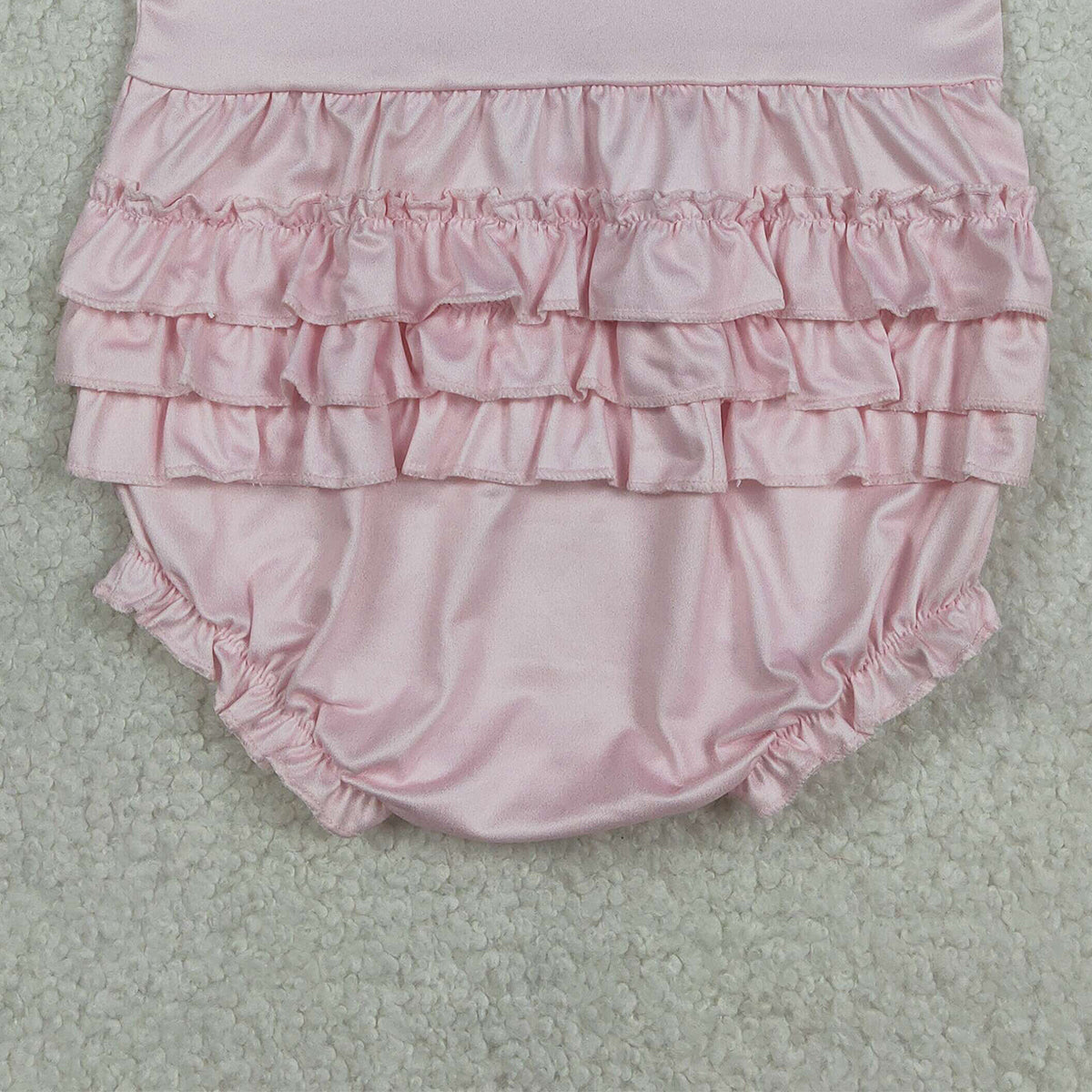 RTS NO MOQ SR3825 Baby Girls Pink Ruffle Rompers with Flutter Sleeves Bows Cute Infant Outfit