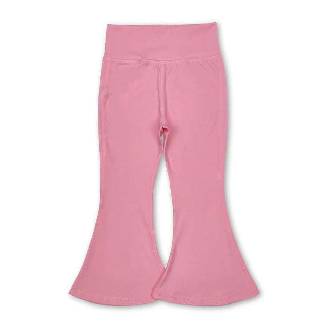 RTS NO MOQ Sibling Baby Girls Yoga Active Wear Bell Bottom Pants