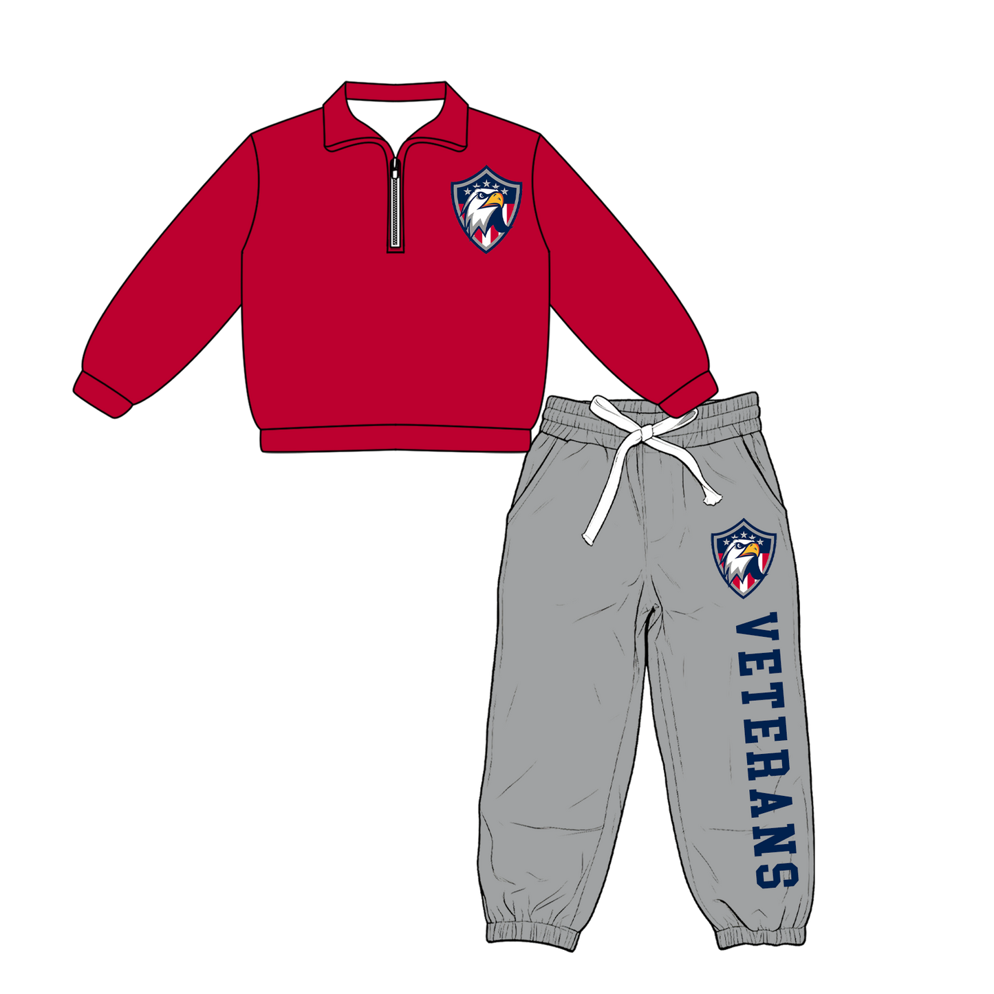 custom moq 5 mix size XY063003 Baby Kids Zipper Long Sleeve Pullover Tops Pants Casual Outfit Set