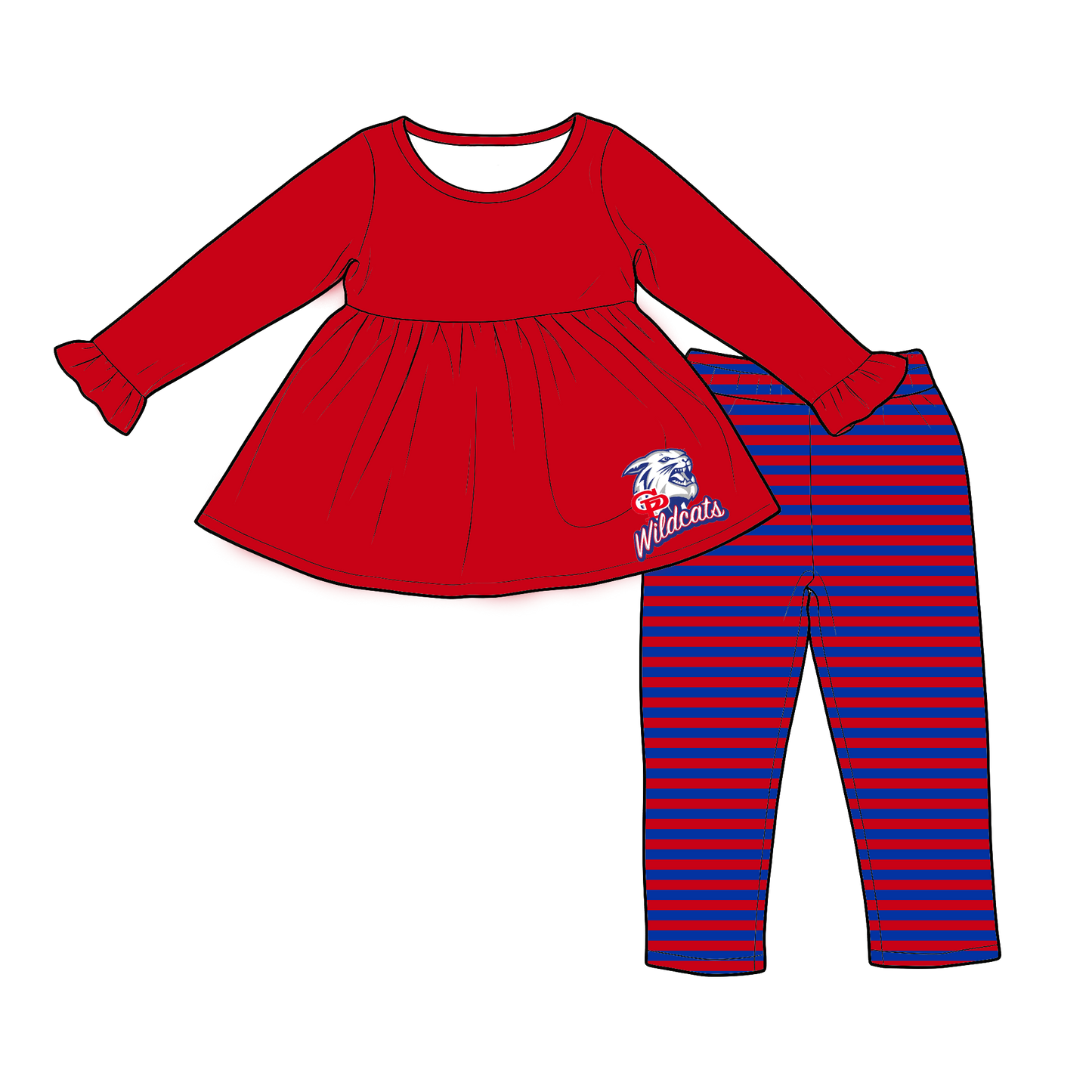 custom moq 5 mix size XY070203 Baby Girls Solid Color Long Sleeve Tunic Top Leggings Clothes Sets