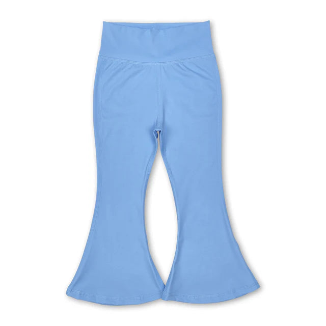 RTS NO MOQ Sibling Baby Girls Yoga Active Wear Bell Bottom Pants
