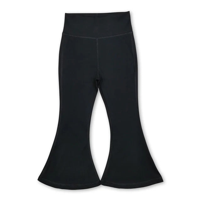 RTS NO MOQ Sibling Baby Girls Yoga Active Wear Bell Bottom Pants