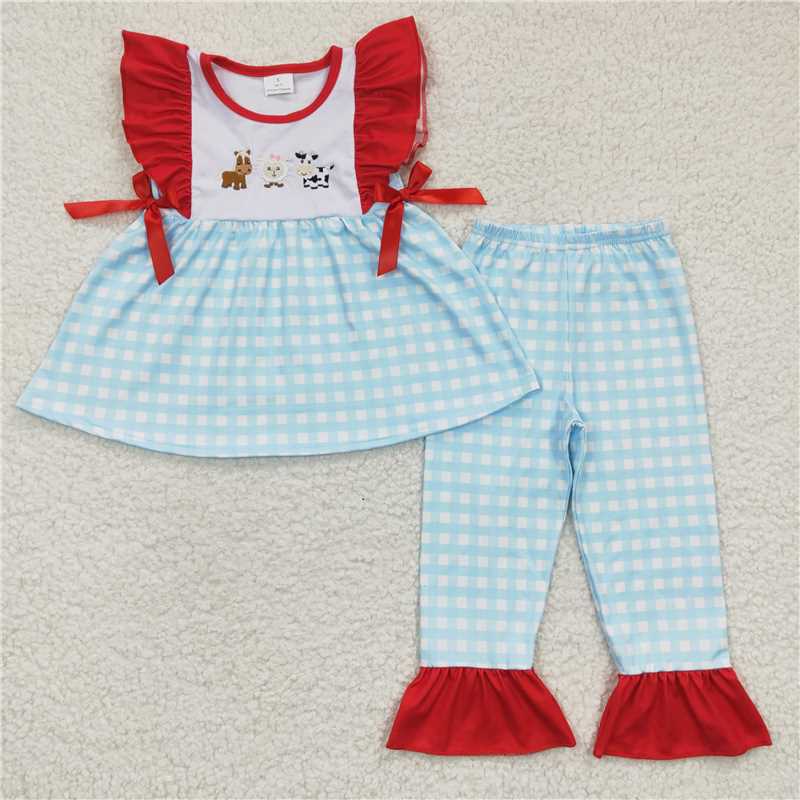 RTS NO MOQ Embroidered Short Sleeve Pants Set & Climbing Suit