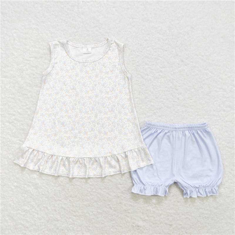 RTS NO MOQ floral short-sleeved shorts suit & short-sleeved dress