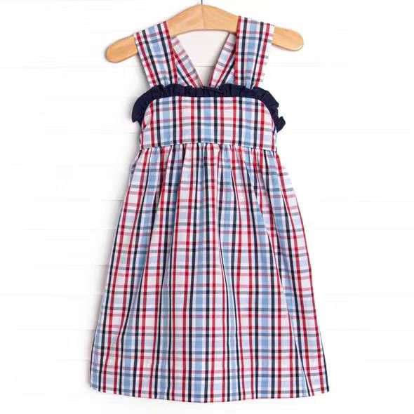 Girls National Day summer suspender skirt