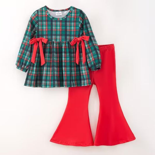 Custom moq 5 each style eta 6-7weeks baby girl clothes Christmas long sleeve pants sets and dress -25.8.14
