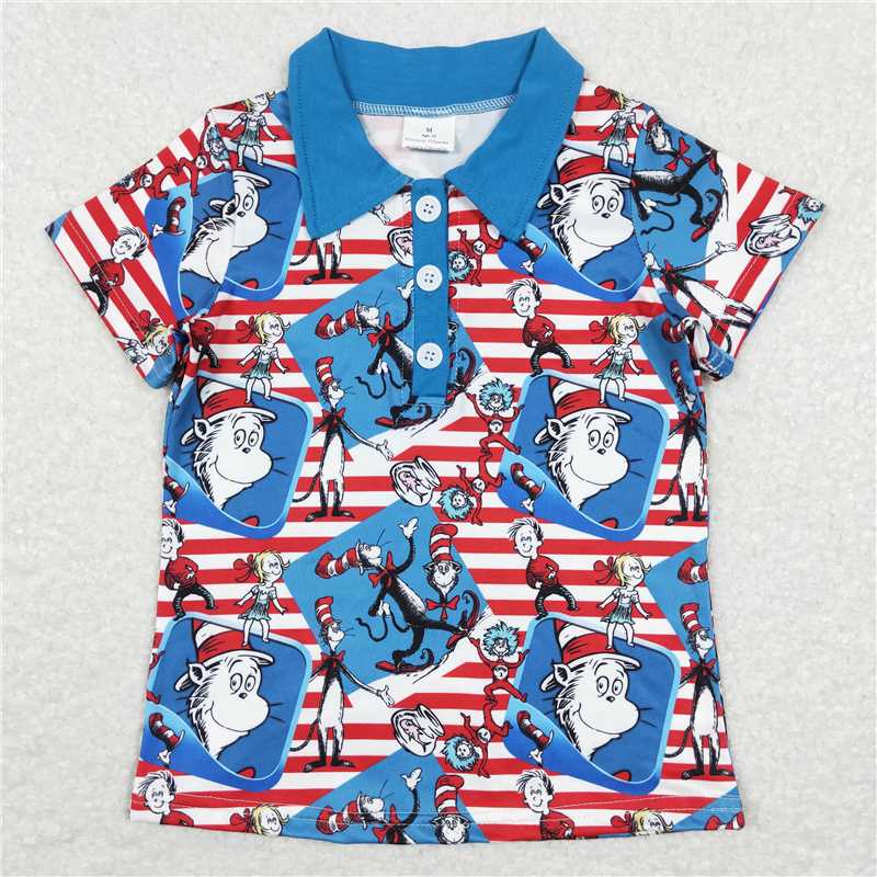 RTS NO MOQ Baby Boys dr seuss shorts Sleeve tops