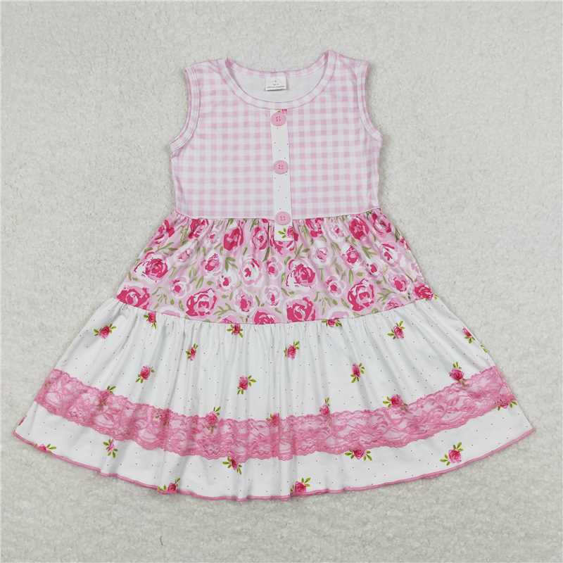 RTS NO MOQ Baby Girl Clothes flower Short-sleeved dress